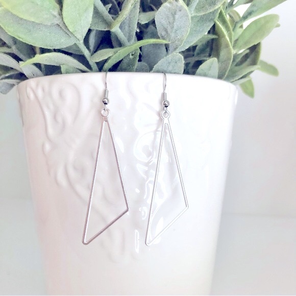 New Triangle Hoop Earrings Dangle Geometric Statement Unique Gifts Oversized Fun - Picture 7 of 8